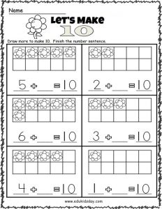 Top Free Printable Addition Number Math Worksheets for Kindergarten ...