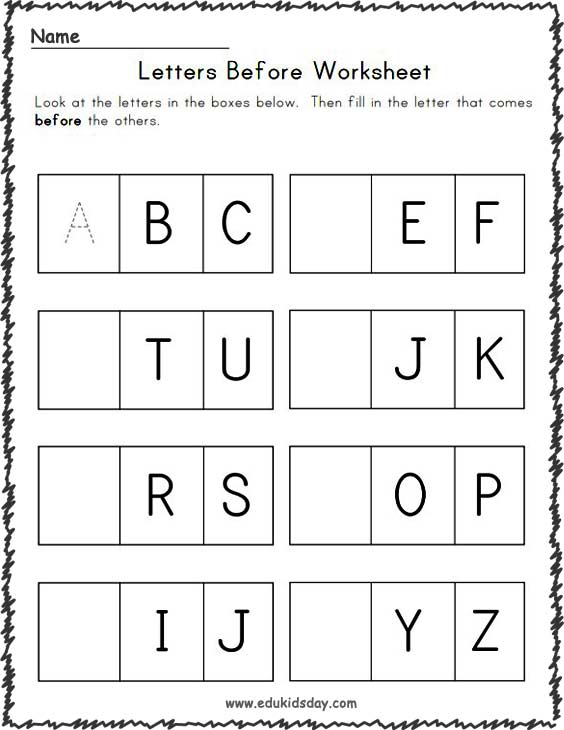 Before and After Kids Activities Worksheets - Edukidsday.com