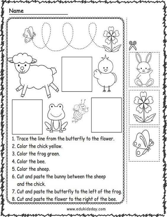 Printable Spring Following Directions orksheets