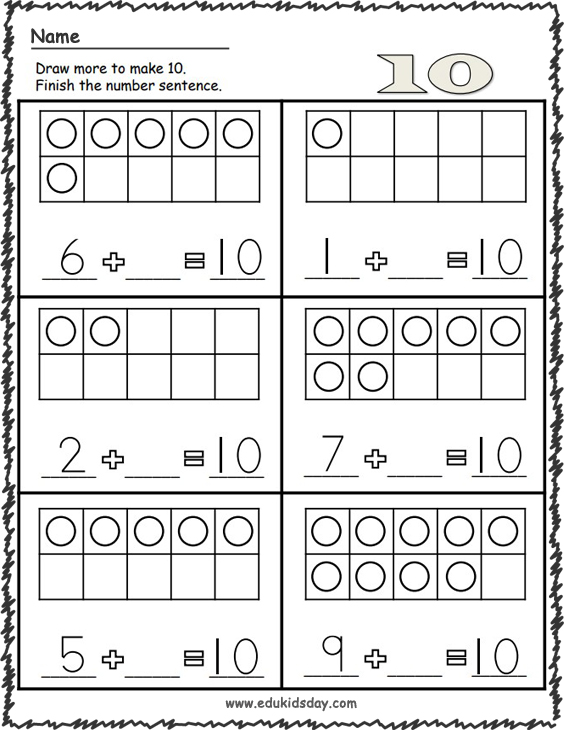 Kindergarten Math - Make 10 Worksheets