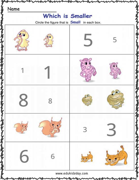 Kindergarten Worksheet For Big And Small Animal Kindergarten Worksheets