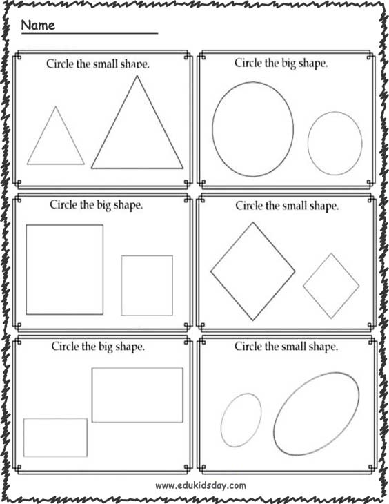 Kindergarten Worksheet For Big And Small and Kids Under