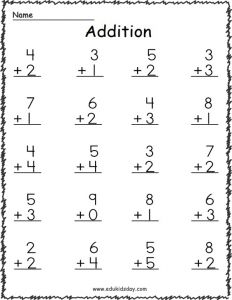 Top Free Printable Addition Number Math Worksheets for Kindergarten ...