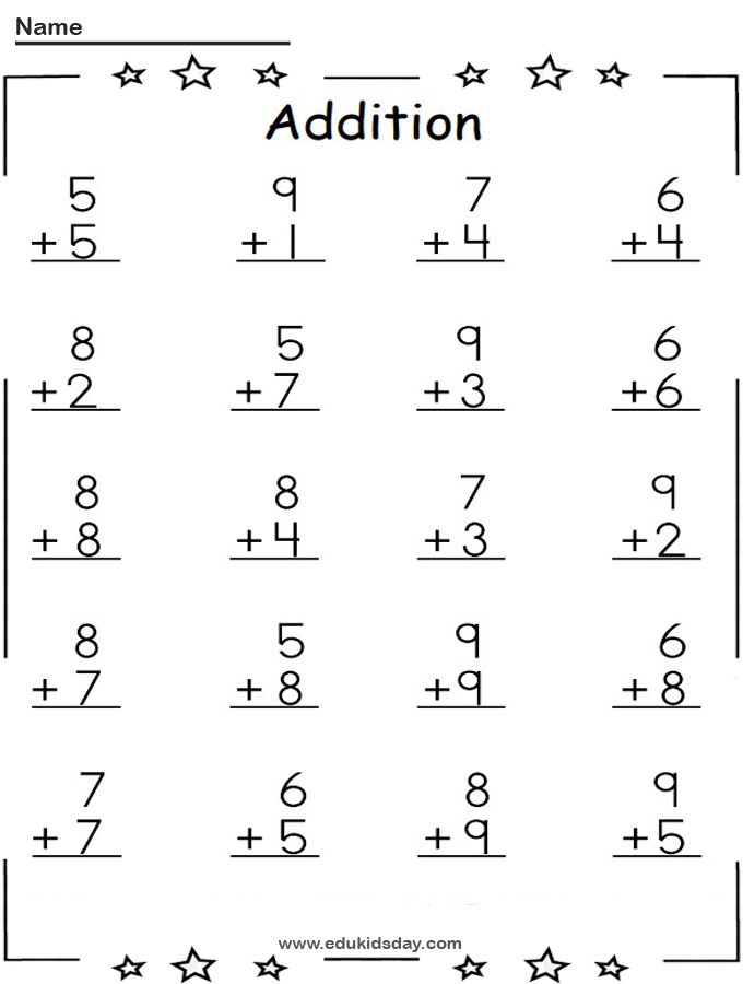 Math Addition Worksheets 1st Grade Single Digit Addition Worksheet Generator Grade 1 The Site 