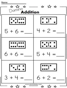 Addition 1 Digit Printable Worksheet Kindergartens - Edukidsday.com