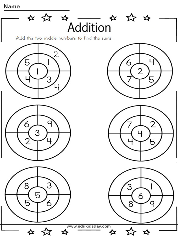 Free Addition Activity 1 Digit