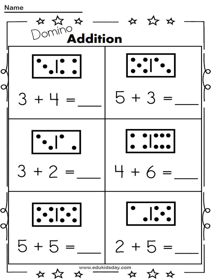 Free Addition 1 Digit Worksheet for Kindergartens - Edukidsday.com