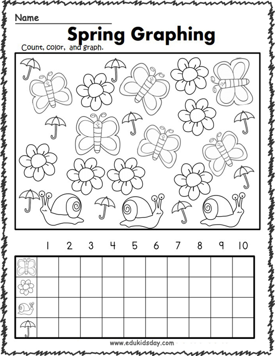 Free Kindergarten Graphing Worksheet for Spring