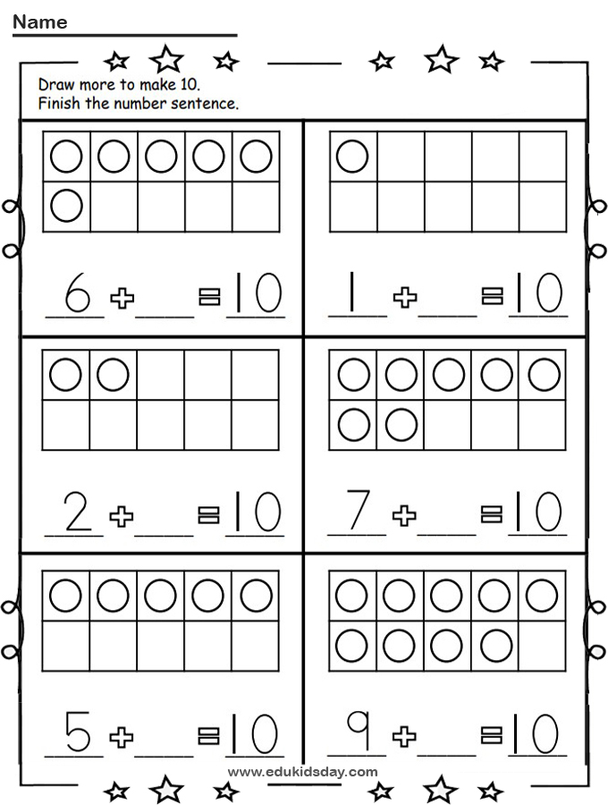 Free Kindergarten Math Addition Let’s Make 10 Worksheet