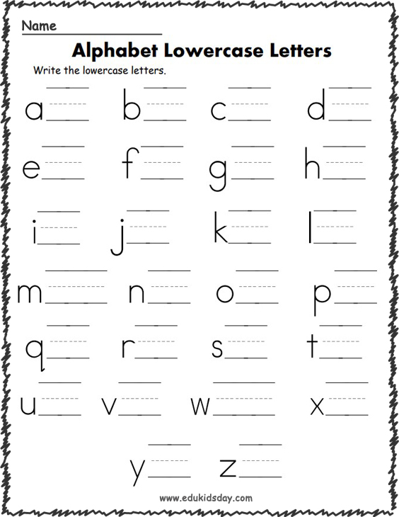Free Lowercase Letter Writing Page