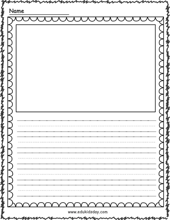 Free Primary Lined Writing Paper with Drawing Art Box