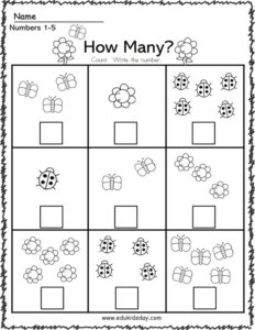 Printable Worksheet for Kindergarten – Grade 1 - Edukidsday.com