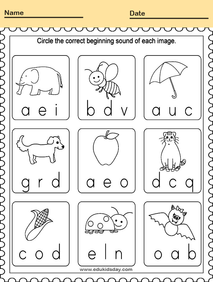 Kindergarten Phonics Worksheet - Worksheet24