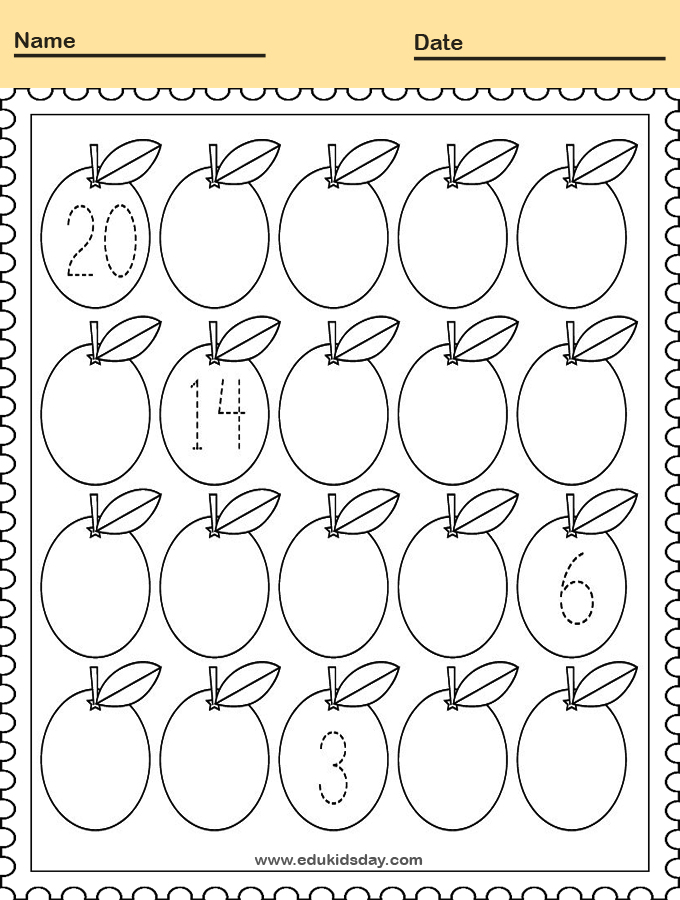 Printable Counting Worksheet for Kindergarten