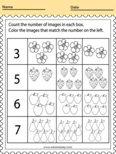 Free Printable Kindergarten Math Worksheets – Counting Number for Kids ...