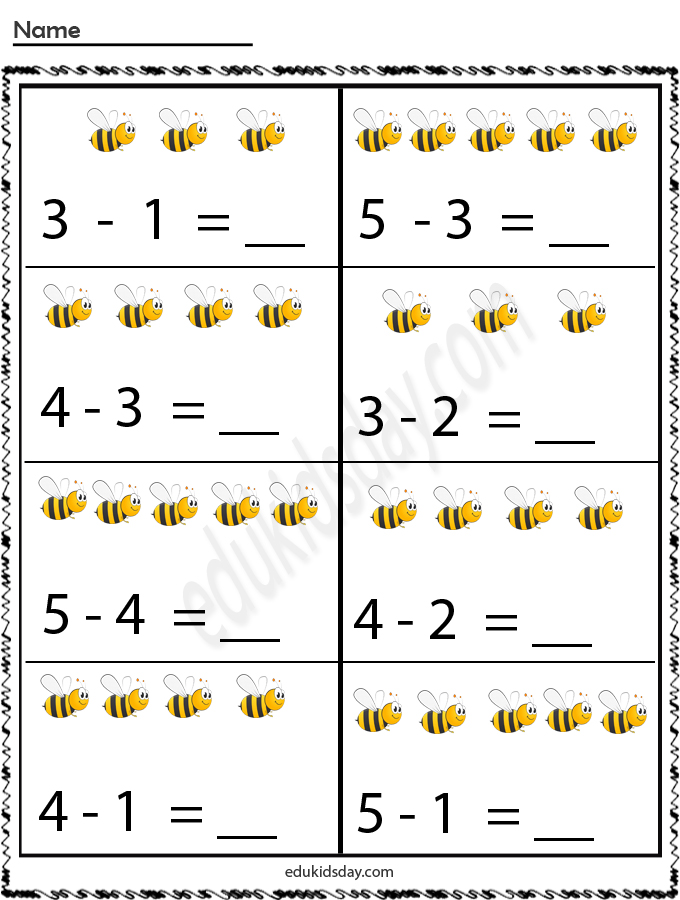 printable subtraction math 1st grade worksheet